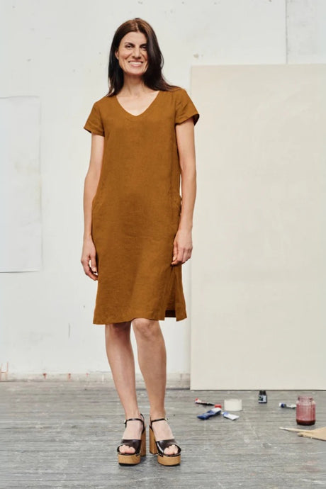 Linen Goldenrod Dress | Linen Tales