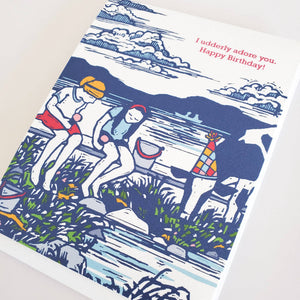 Little Green - Birthday Cow & Ice Cream Greeting Card, I Udderly Adore You