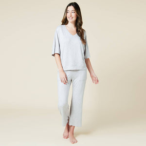 Dream Jersey Relaxed V-neck with Capri Lounge Set for Women | Softies