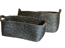 Load image into Gallery viewer, Rectangular Tray Basket, jute - charcoal: Set of 2 | Will &amp; Atlas