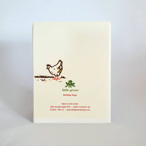 Little Green - Birthday Hug Chicken Greeting Card