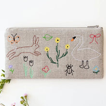 Load image into Gallery viewer, Embroidered Linen Pouch | K Studio