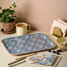 Load image into Gallery viewer, Blue Flora Medium Tray | Wanderlust Paper Co