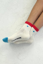 Load image into Gallery viewer, Embroidered Color Block Girlfriend Socks | Le Bon Shoppe
