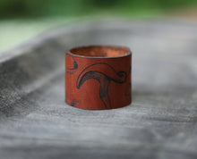 Load image into Gallery viewer, Mushroom Leather Shawl Cuff with Bronze Stud for Scarves | Sunrise Grove