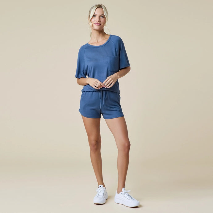Dream Jersey Slouchy Tee and Shorts Lounge Set | Softies