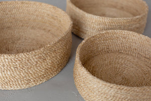 Round Tabletop Basket Trio, jute - natural | Will & Atlas