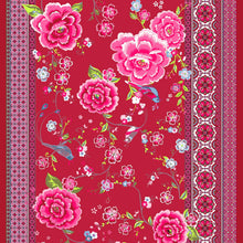 Load image into Gallery viewer, Wool stole with flowers on a Caucasian red background