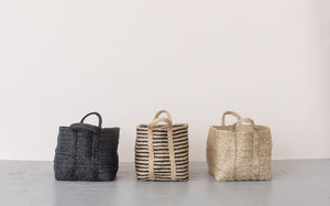 Rectangular Floor Basket with handle, jute | Will & Atlas
