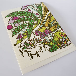 Little Green - Fall Fairy Mushroom Birthday Greeting Card