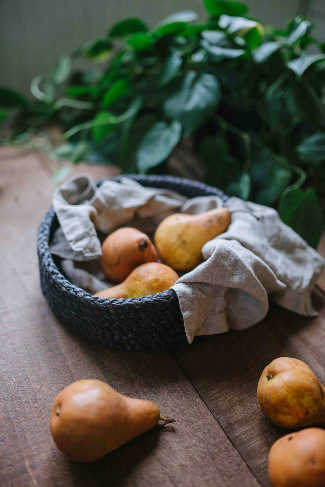 Round Tabletop Basket Charcoal | Will & Atlas