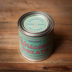 Unicorn Breath Soy Candle with Wooden Wick | Sugarhouse Leather