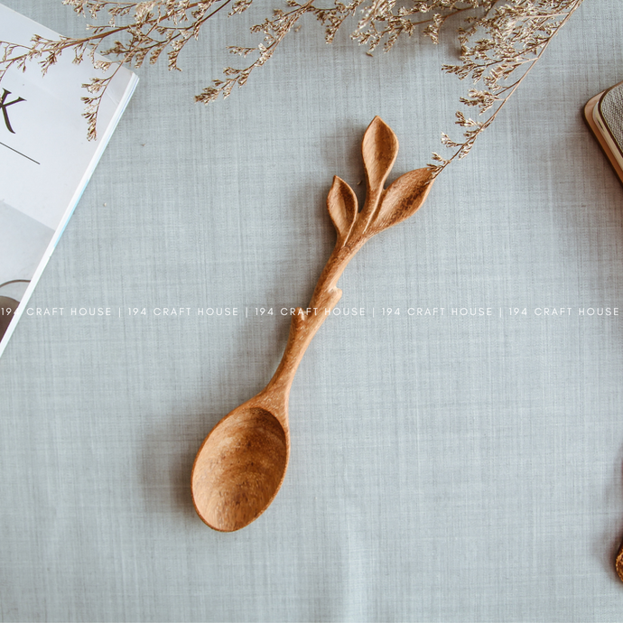 Artisan Leaf Handle Wooden Spoon | 194 Craft House