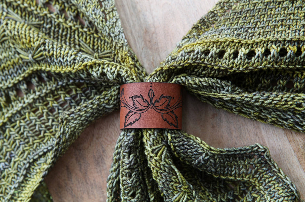 Leather Shawl Cuff with Bronze Stud for Scarves & Shawls | Sunrise Grove