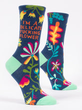 Load image into Gallery viewer, Women's Crew Socks | Blue Q