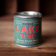 Load image into Gallery viewer, Lake Time Soy Candle with Wooden Wick | Sugarhouse Leather