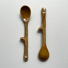 Load image into Gallery viewer, fort &amp; field | Twig shape small handmade pottery Japanese coffee tea spoon