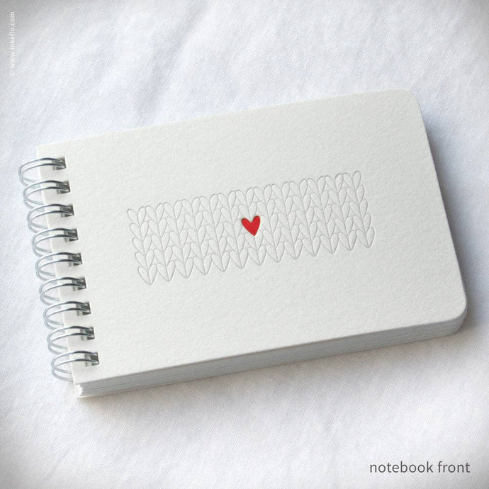 Heart Knitting Spiral Notebook | Inkello Letterpress