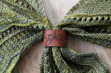 Load image into Gallery viewer, Leather Shawl Cuff with Bronze Stud for Scarves &amp; Shawls | Sunrise Grove