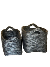 Load image into Gallery viewer, Rectangular Tray Basket, jute - charcoal: Set of 2 | Will &amp; Atlas