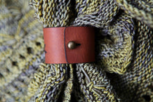 Load image into Gallery viewer, Leather Shawl Cuff with Bronze Stud for Scarves &amp; Shawls | Sunrise Grove