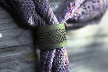 Load image into Gallery viewer, Art Deco Leather Shawl Cuff with Bronze Stud for Knitwear | Sunrise Grove