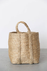 Rectangular Floor Basket with handle, jute | Will & Atlas