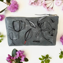 Load image into Gallery viewer, Embroidered Waxed Canvas Pouch | K Studio