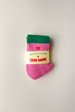 Load image into Gallery viewer, Embroidered Color Block Girlfriend Socks | Le Bon Shoppe