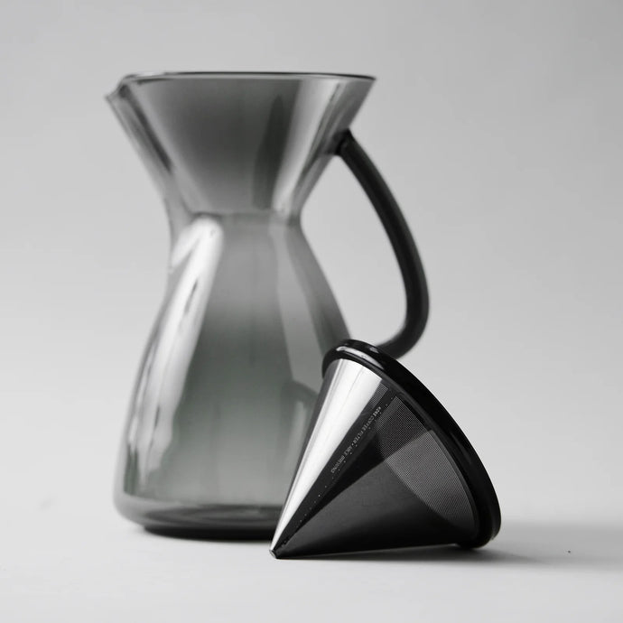 Ratio Smoke Glass Carafe & Kone Filter - Black Titanium | Ratio