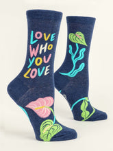 Load image into Gallery viewer, Women's Crew Socks | Blue Q