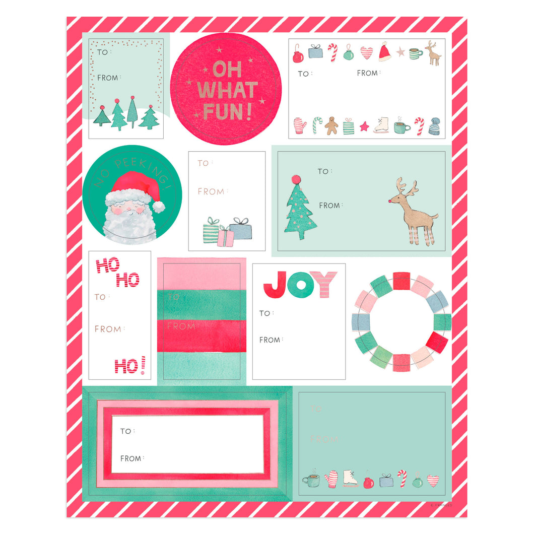 Merry Motif Gift Labels Sticker Sheets | E. Frances Paper