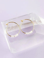 Load image into Gallery viewer, Gold Hoop Gemstone Earrings | SoulKu