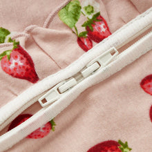 Load image into Gallery viewer, Strawberry Organic Cotton Ruffle Footed Romper | Milkbarn