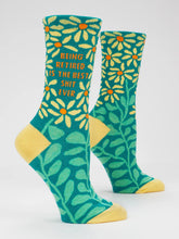 Load image into Gallery viewer, Women's Crew Socks | Blue Q