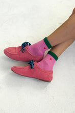 Load image into Gallery viewer, Embroidered Color Block Girlfriend Socks | Le Bon Shoppe