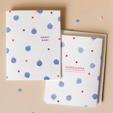 Load image into Gallery viewer, Blueberry babies Letterpress Card | Homework Letterpress Studio