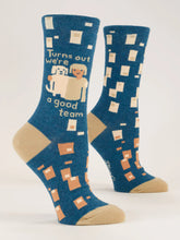 Load image into Gallery viewer, Women's Crew Socks | Blue Q
