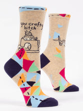 Load image into Gallery viewer, Women's Crew Socks | Blue Q