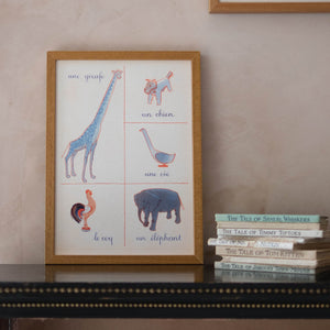 French First Words Animals Fine Art Print-Unframed -11”x14” | Roomytown