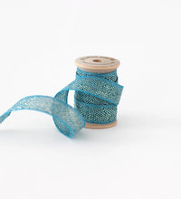 Load image into Gallery viewer, Metallic Loose Weave Ribbon Wood Spool | studio carta